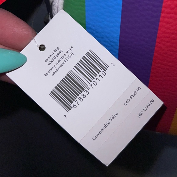 Kate Spade Kourtney Spectrum Stripe Camera Bag WKRU6940 White Dove Multi Rainbow - Picture 6 of 6